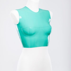 Latex tight-fitting top with cups