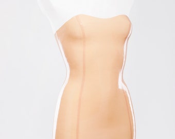 Latex strapless tube dress