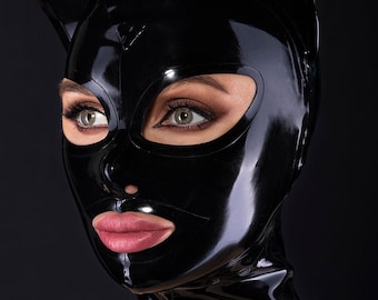 Black latex cat mask