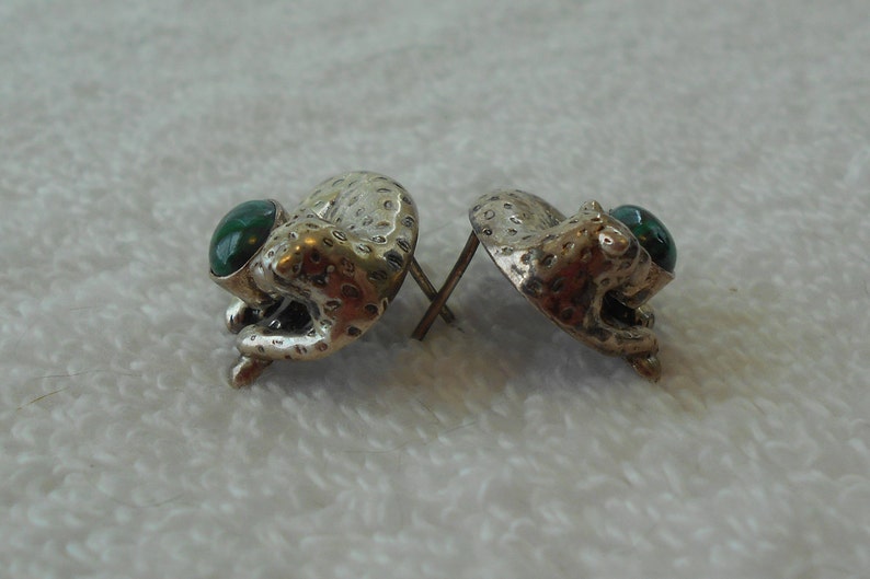 925 Sterling Silver Southwest Designer Carol Felley Malachite Leopard Cheetah Post Earrings pierced ears only