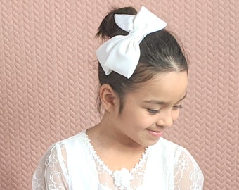 Bow Communion Flowergirl Headpiece Matte Satin No Veil Arco de Comunion Fast Shipping Custom Options