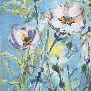 Carte postale Cosmos, carte fleurie, A6