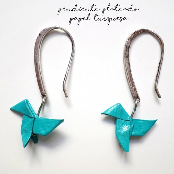 Origami Fliegeboot Ohrringe Silber Haken