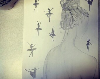Original Sketch of Dancer/ Ballerina.