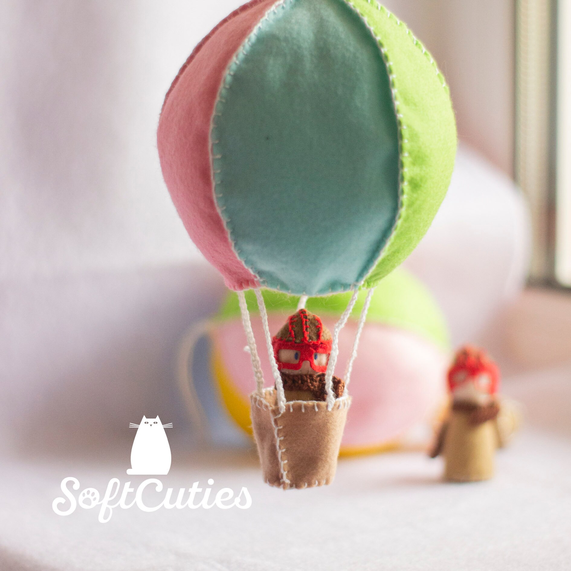 Felt Hot Air Balloon with a Little Pilot Inside. Soft Etsy