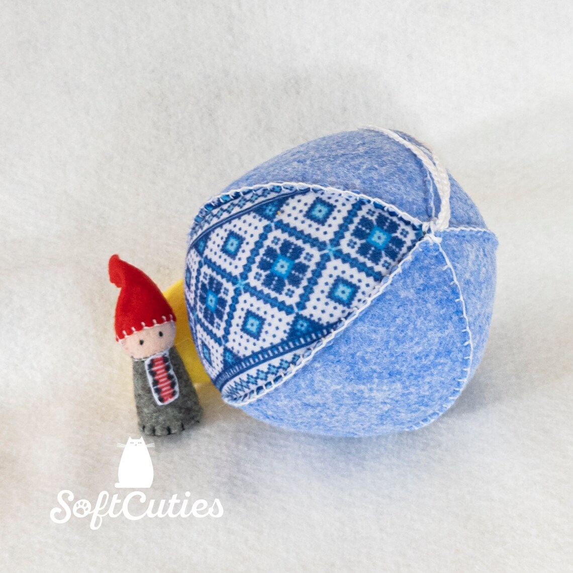 Felt Hot Air Balloon With a Little Pilot Inside. Soft Balloon With an Aviator. Plush Hot Air