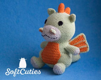 Crochet Toy Dragon. Soft Toy Dragon. Amigurumi Dragon. Plush Toy.