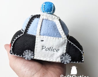 Toy Police Car. Police Car Soft Toy. Felt Car. Stuffed Car.