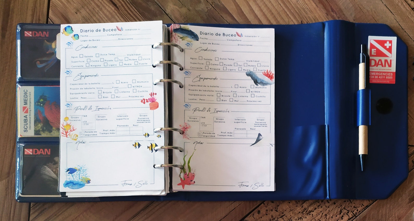 A5 and A4 Templates in Downloadable PDF Format. Illustrated Dive Log ...