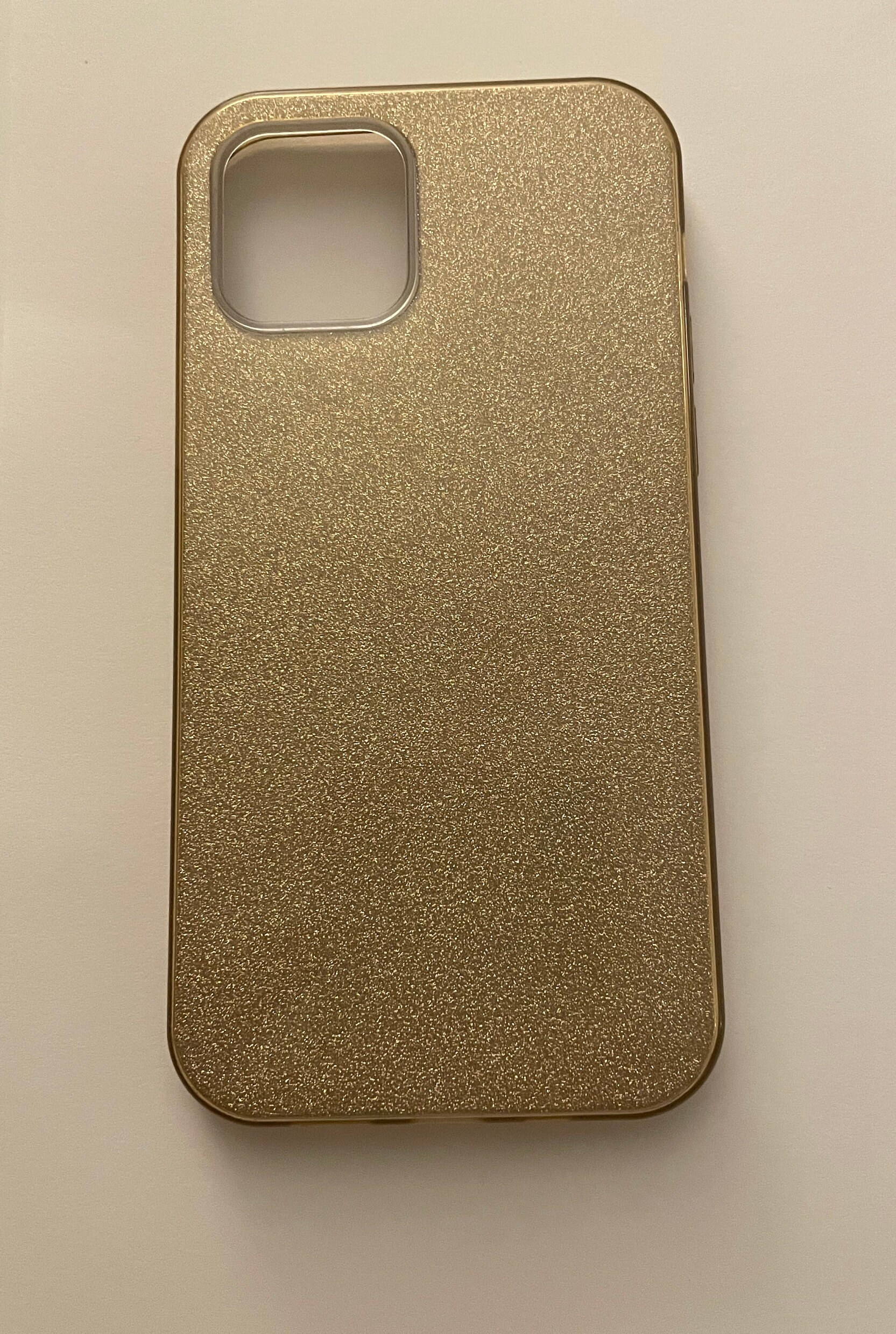 Gold glitter iPhone 12 cover case used in good condition Etsy