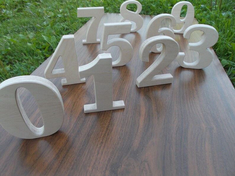 115 5 Free standing numbers Wooden table numbers for Etsy