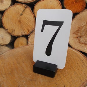 6 porta-cartões PRETOS, Decoração de mesa pequena, Porta-números, Porta-cartões de lugar de madeira para casamentos, Suportes para cartões de lugar, Porta-etiquetas de preço