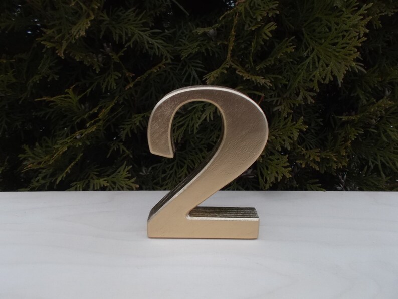 112 GOLD Table Numbers Free standing numbers Numbers for Etsy