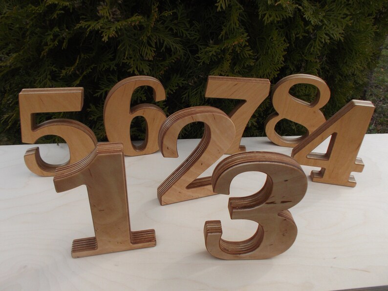 115 5 Free standing numbers Wooden table numbers for Etsy
