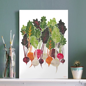 Illustratieprint van rode biet (A3- of A4-formaat)