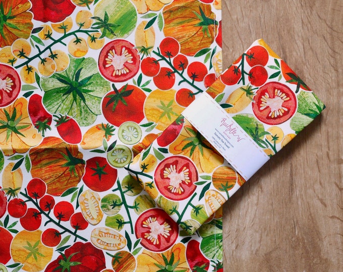 Tomato Tea Towel- 100% Cotton, Summer Vegetable Edition