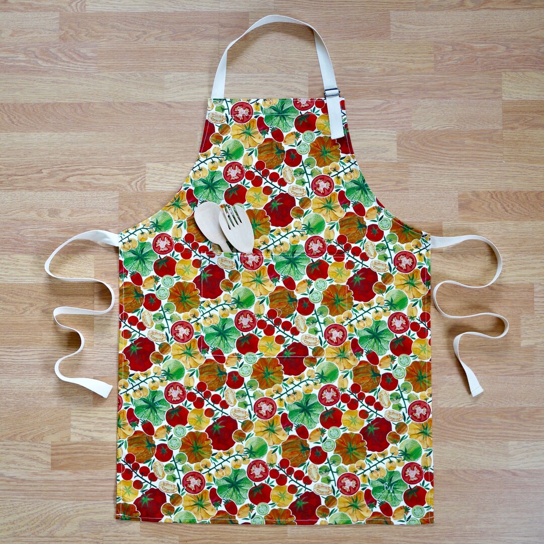 Tomato Cotton Apron With Pocket and Adjustable Neck Strap - Etsy