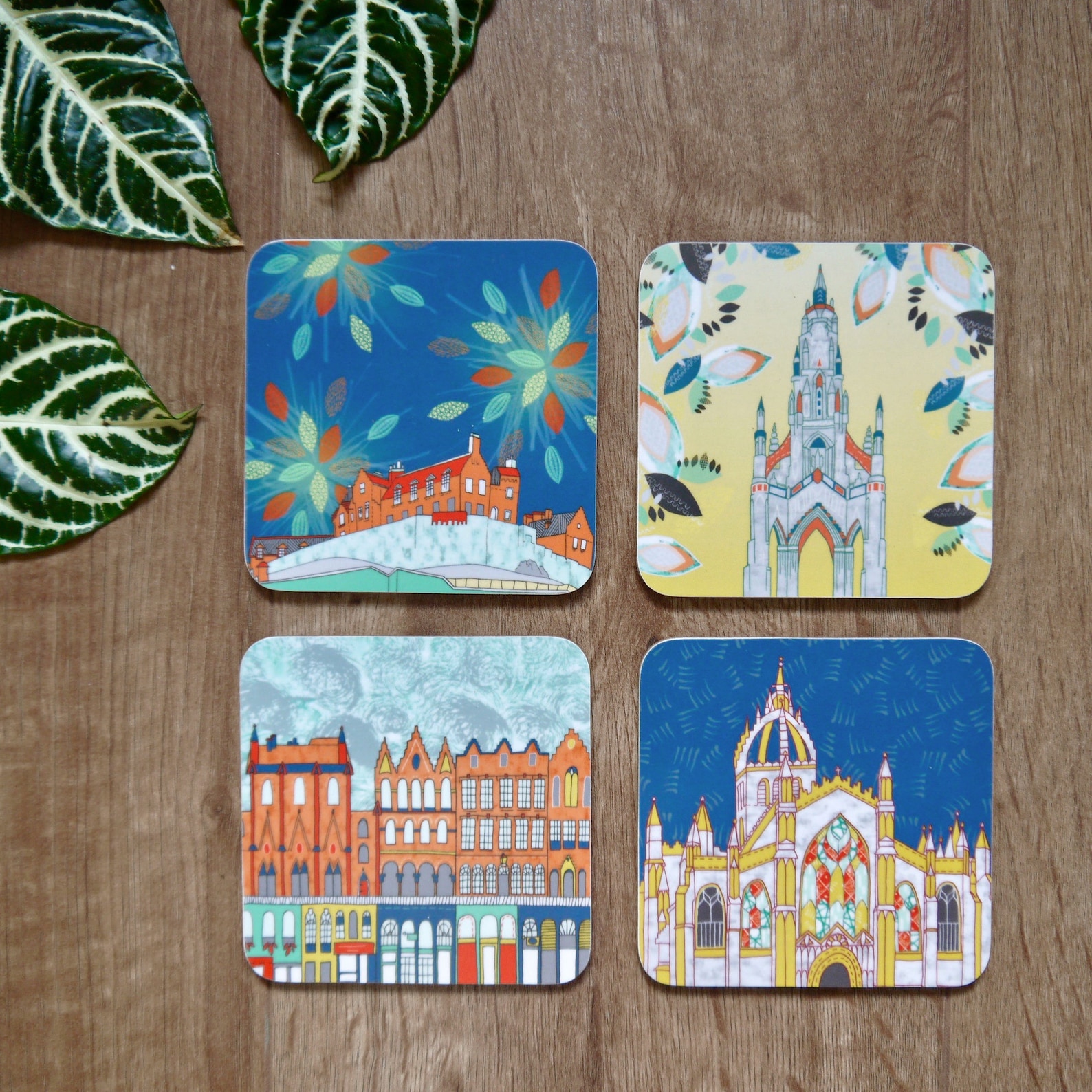 Set of Four Scenes of Edinburgh Coasters Etsy