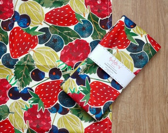 Paño de cocina con estampado de bayas veraniegas - 100% algodón