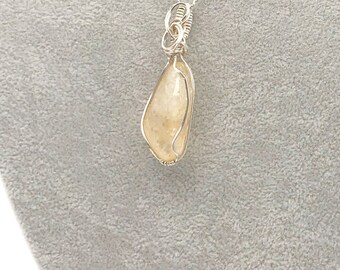 Crystal pendant necklace (wire wrapped) Citrine