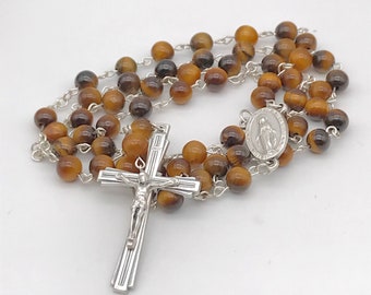 Catholic Rosary: Tigers Eye Rosary | Confirmation Gift |Catholic Gift |First Communion