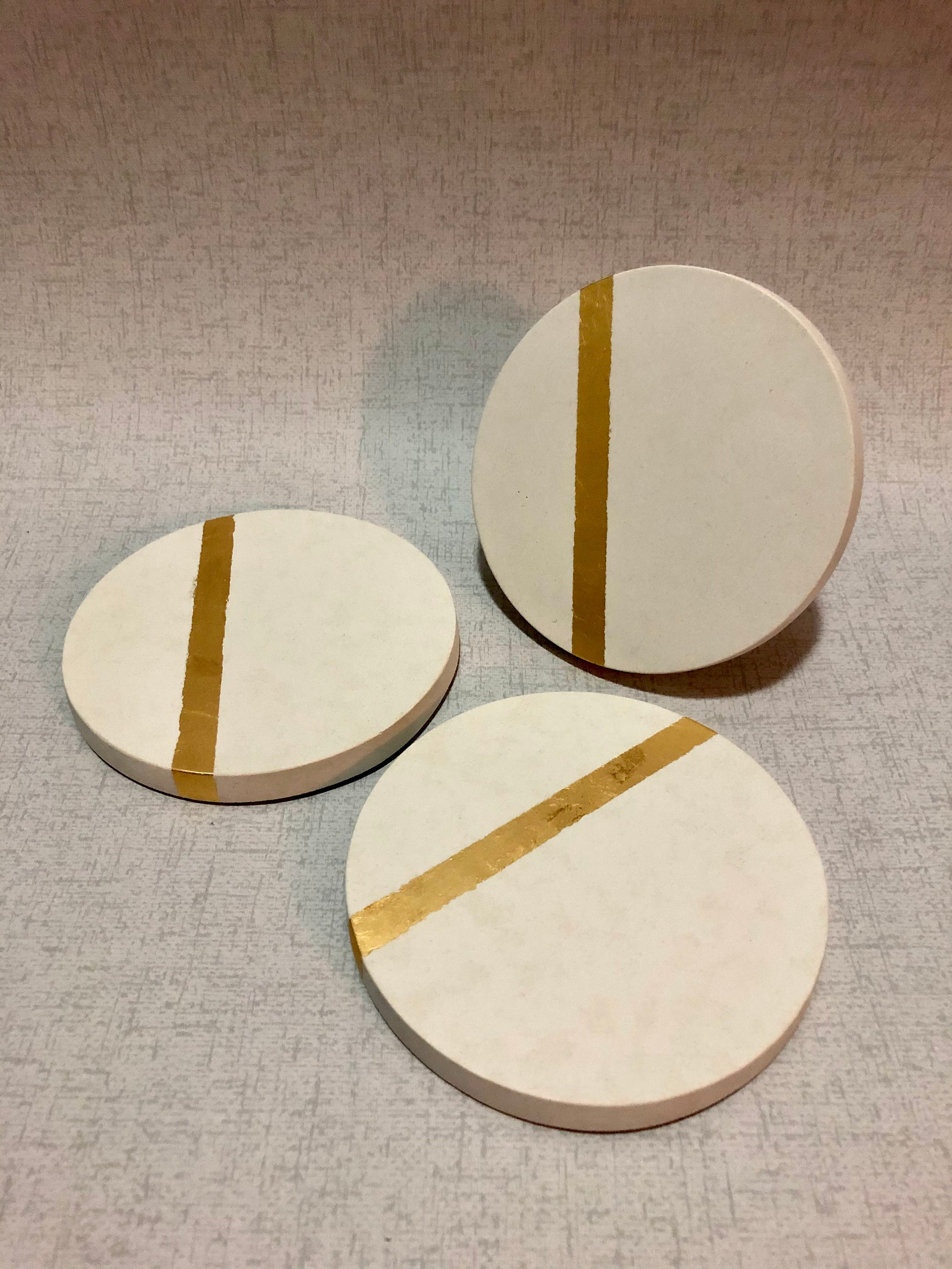 Jesmonite Coasters Gold Leaf Coasters Etsy