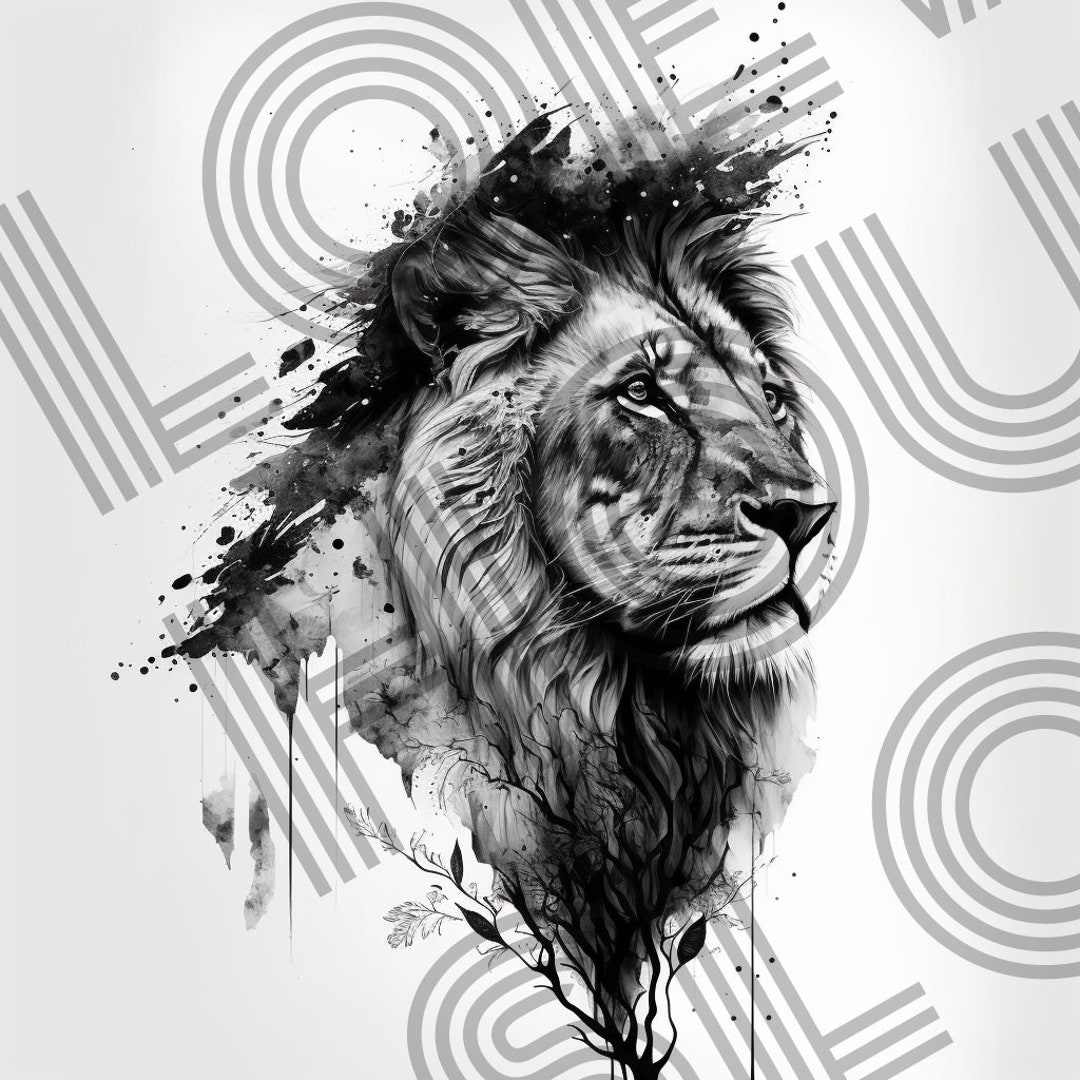 LION TATTOO PROCREATE Design Template Etsy LION TATTOO PROCREATE Design Template Etsy