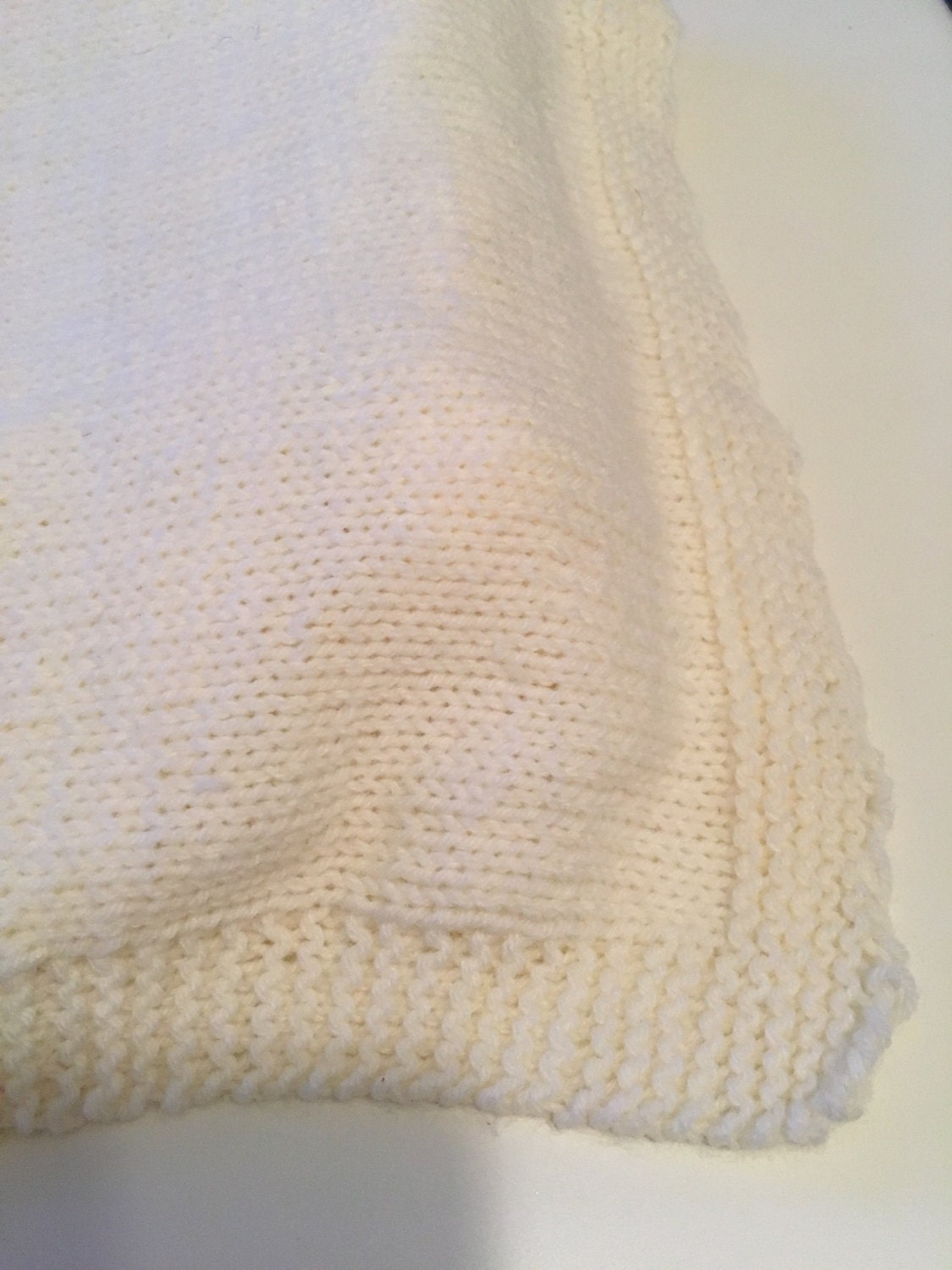 Handmade knitted cream baby blanket Etsy