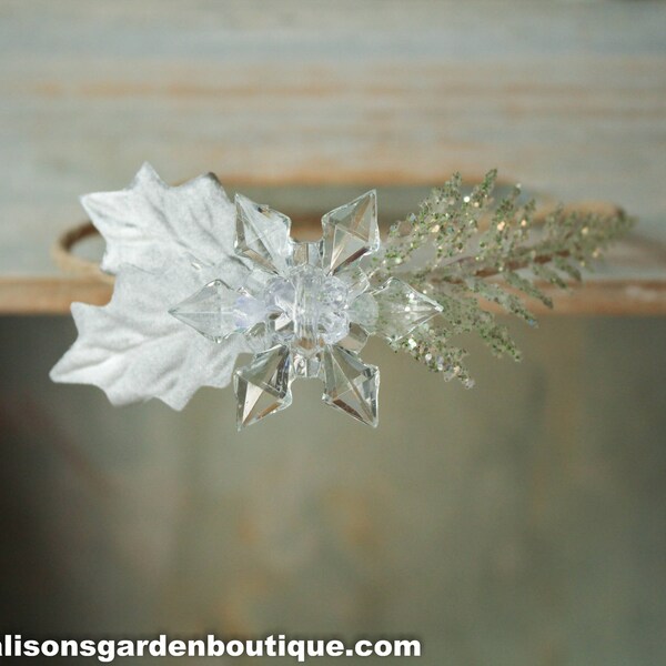 Christmas Holiday Crown, Newborn Toddler Child Adult Crown, Winter Crown, Winter Photo Prop, Winter Wedding Crown