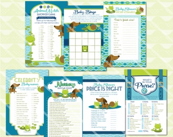 Frogs Snails and Puppy Dog Tails Baby Shower Games, Puppy Baby Shower Game, Baby Shower Games Printable for Boy, Snips Snails, Boy Game Pack