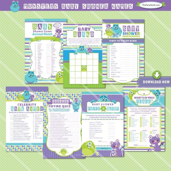 Monsters Inc Baby Shower Games Printables Monster Baby Shower Games Monsters Inc Baby Shower Invitation available, Baby Shower Games for Boy
