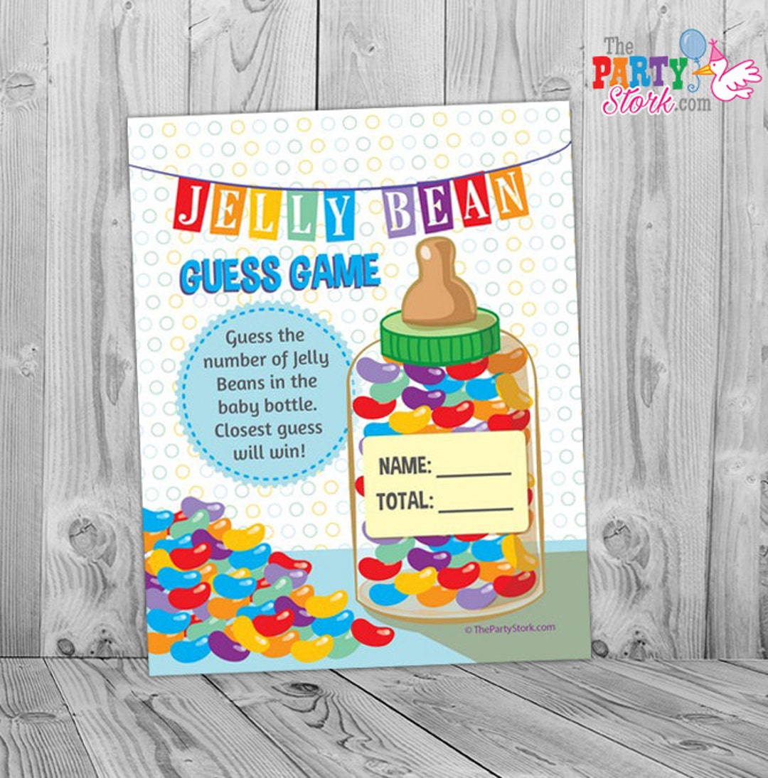 Candy Guessing Game, Jelly Bean Guess Game, Candy Guess Baby Shower