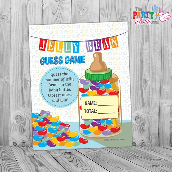 Candy Guessing Game, Jelly Bean Guess Game, Candy Guess Baby Shower Game, Baby Bottle Guess Game, Printable, Gender Neutral Boy or Girl