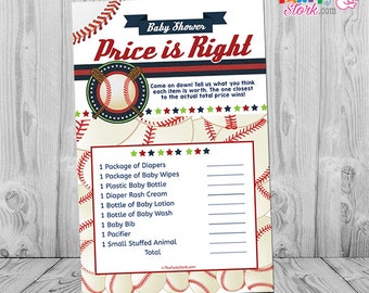 Baseball Baby Shower Game, Baby Shower Games Printable, Baseball Price is Right Game INSTANT DOWNLOAD