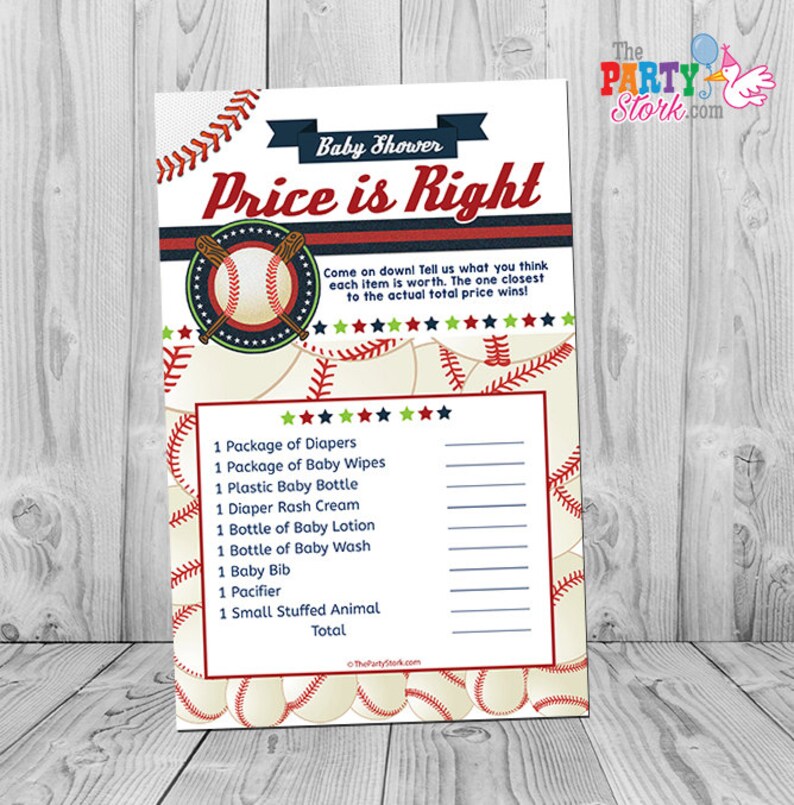 Baseball Baby Shower Game, Baby Shower Games Printable, Baseball Price