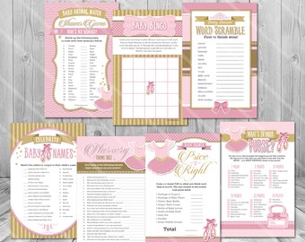 Ballerina Baby Shower Games, Ballet Baby Shower Games, Tutu Cute, Ballerina, Bingo, Price is Right, Printable Ballet Baby Shower Games