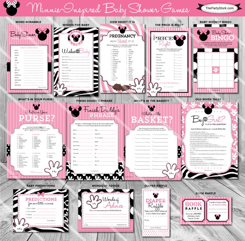Minnie Mouse Baby Shower Games Printable, Minnie Baby Shower Games ...