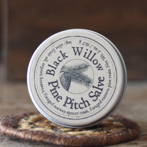Organic Pine Pitch Healing Salve - Beeswax - Rustic Outdoor Salve - Foraged Resin