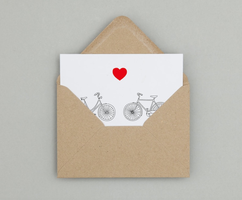 engagement or anniversary card Bike wedding