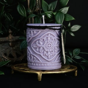 Ornate Musk Scented Candle, Gothic Pastel Pillar Candle, Vegan Baroque Home Decor, The Tower Of London