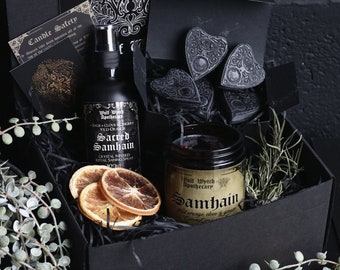 Samhain Gift Box, Halloween Pumpkin Spice Gift Box, Witches Gift Box, Halloween Candle Gift