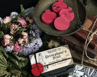 Persephone Wax Melts, Greek Mythology Gift, Black Pomegranate Scented Witchy Wax Melts, Triple Goddess Gift