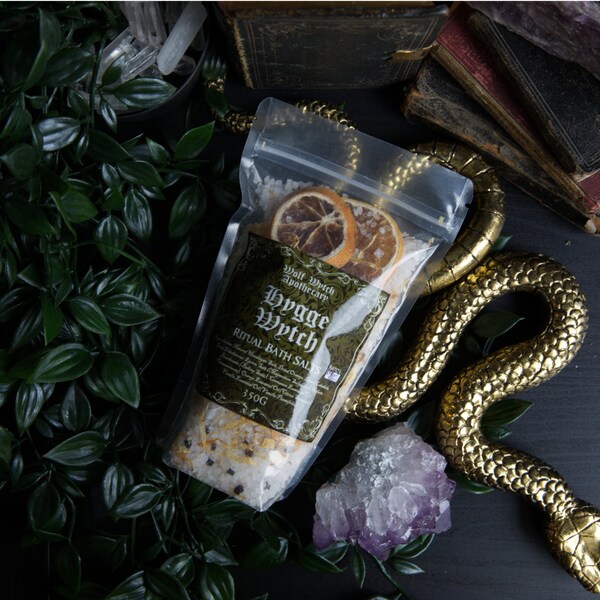 Hygge Gift / Dried Flower Bath / Witchy Ritual Bath / Dark Aesthetic Gift / Himalayan Salt Bath / Epson Salt Bath / Relaxing Bath Gift