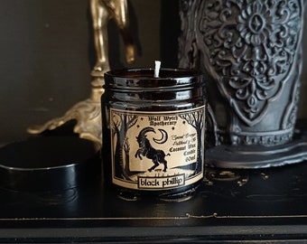 Candle Stocking Filler, Witchy Secret Santa Gift, Black Phillip Goat Candle, The Vvitch Gothic Christmas Candle, Black Wax Candle