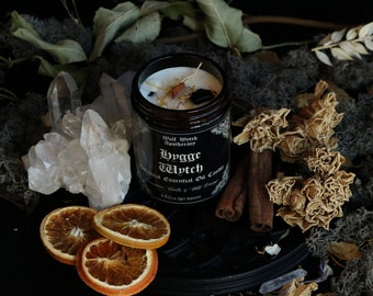 Hygge Candle, Vanilla Coconut Wax Candle, Spiritual Crystal Candle, Gemstone Candle, Rustic Wedding Gift, New Home Candle
