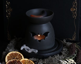 Fondant à cire chauve-souris noire, cadeau sorcière pour brûleur à mazout, décoration gothique, cadeau esthétique vampire