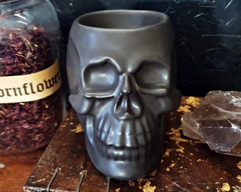 Brûleur de cire tête de mort / brûleur à huile sorcière / cadeau sorcière / décoration d&#39;intérieur gothique / cadeau païen / cadeau sorcellerie