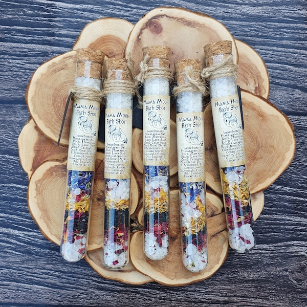 Bath Salt Tube, Maid of Honor Gift, Unique Wedding Favor, Witchy Gift, Himalayan Bath Salt, Witch Moon Ritual Gift, Bridesmaid Unique Gift,