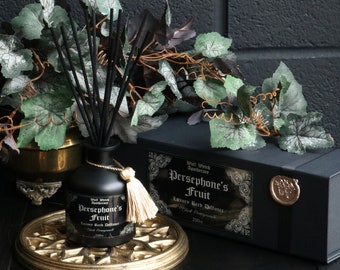 Persephone Goddess Gift, Gothic Reed Diffuser, Pomegranate Reed Diffuser, Greek Mythology Gift, Gothic Home Decor, Dark Aesthetic Gift