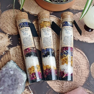 Jumbo Bath Salt Tube, Custom Unique Wedding Favor, Witch Moon Ritual Gift, Himalayan Bath Salt, Unique Bridesmaid Gift, Lavender Spa Gift